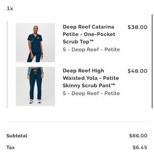 Figs Deep Reef High Waisted Yola Petite Skinny Scrub Pant